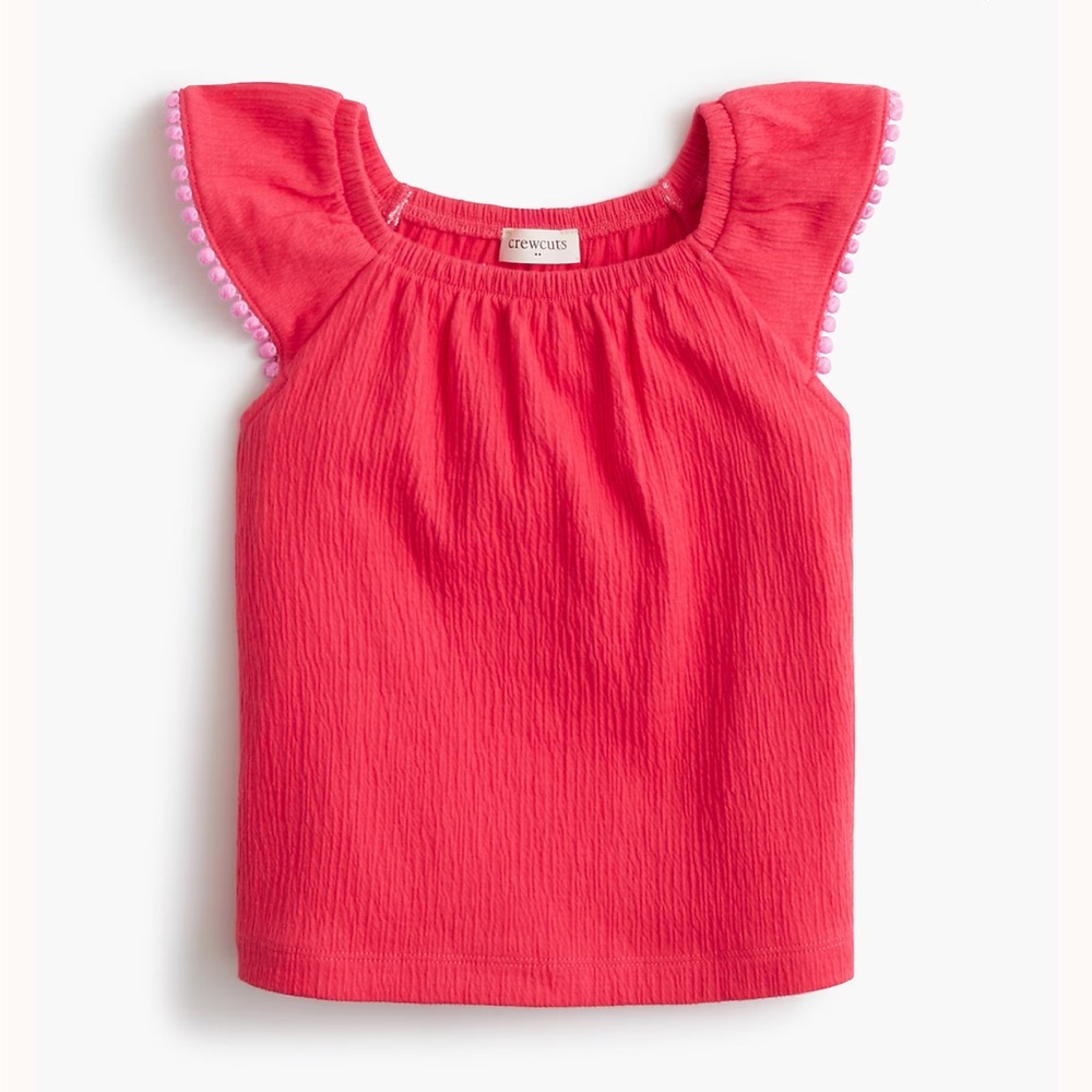 Crewcuts Pink Flutter Sleeve Top